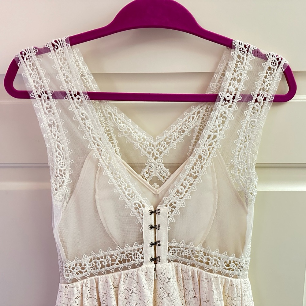 Free People Victoria Ecru Lace Dress in Cream - Picture 6 of 11